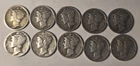 1923-1944 90% Silver Mercury Dimes Silver Coin Lot (10 Dime)-AVG. CIRC $1.00
