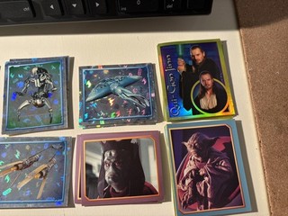 Job Lot of 68 MERLIN STAR WARS Episode 1 STICKERS large and rectangle stickers