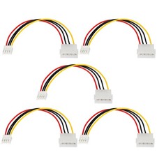 5 Pack Computer Molex 4 Pin Power Supply Extension Cable 8 Inch IDE Floppy