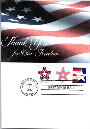 Dr Jim Stamps Maximum Card Usa Forever Patriotic Stars 46C 3V Combo Fdc