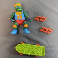 Vintage 1991 TMNT Action Figure Skateboardin’ Mike Michelangelo Complete