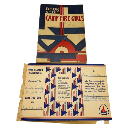 Vintage Book of the Camp Fire Girls 1954 & 1957 Trail Seeker Certificate Dallas