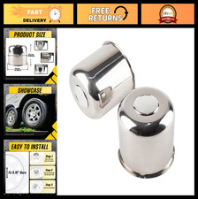 2pcs 5.15 Stainless Steel Push Through Wheel Center Caps For Truck Suv Rv Rim