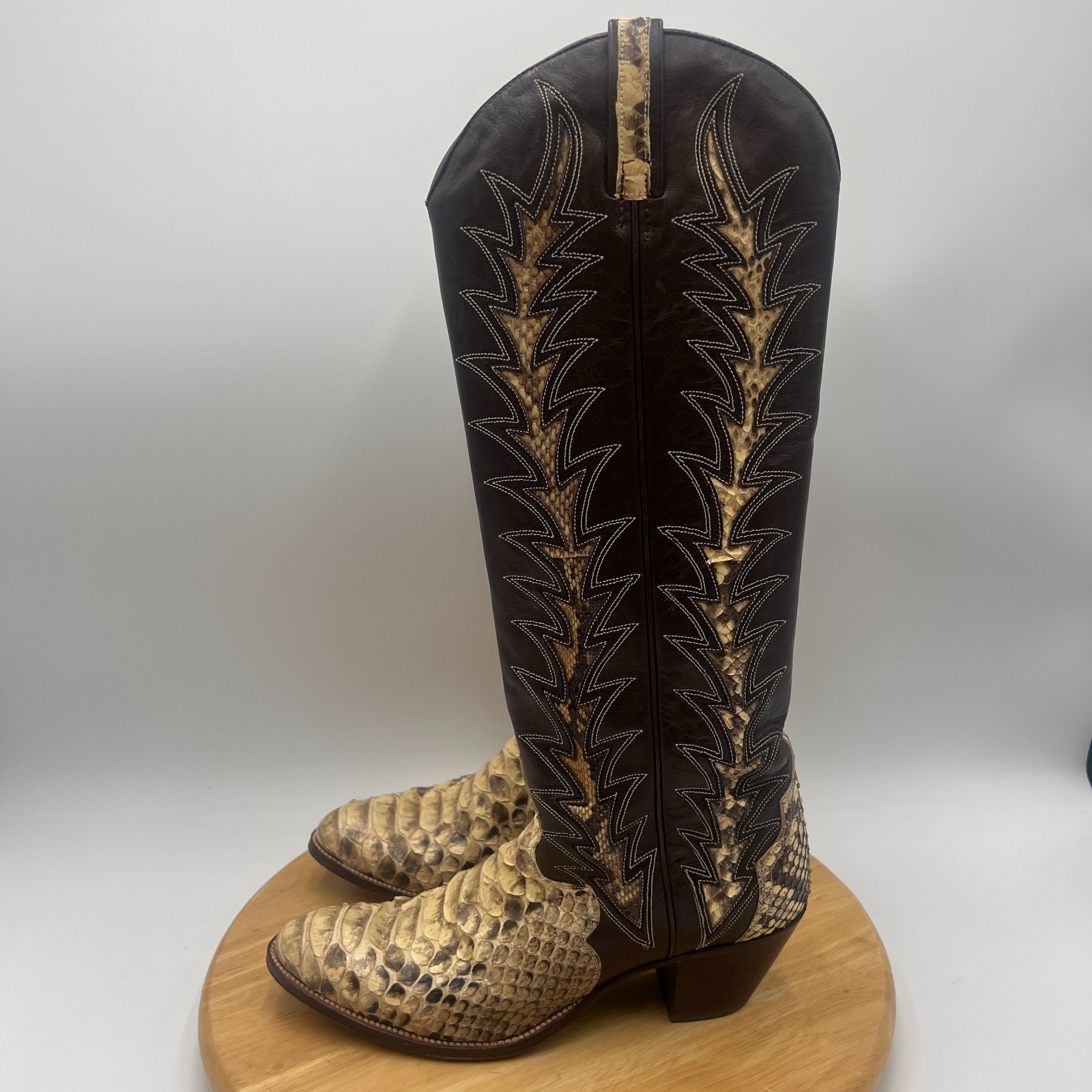 Dan Post Boots Womens 6 Brown Python Snakeskin We… - image 6