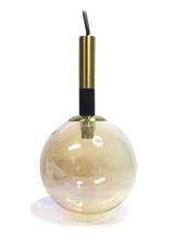 Pendelleuchte Hängeleuchte Rollo-Lighting 1-flammig Glas Kugel Goldfarbig