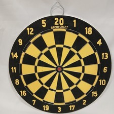 Vtg Sportcraft Baseball Dart Board Double Sided Dartboard w/Hanger In Box 16.75"