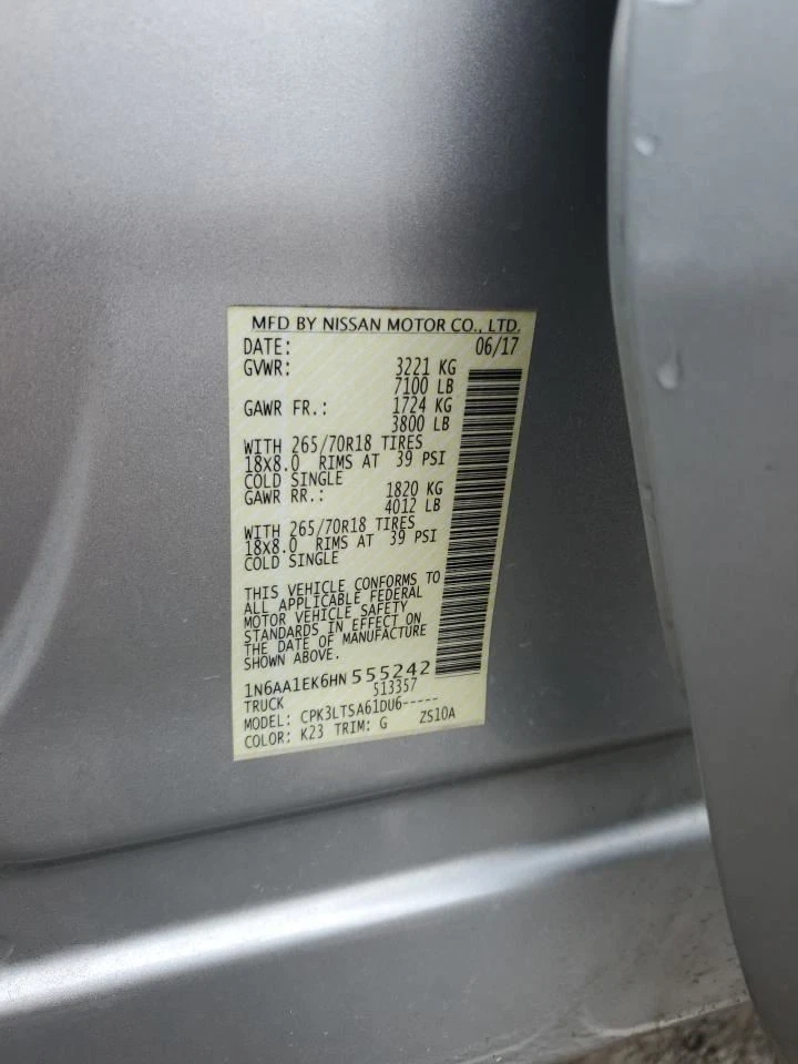 Console Front Roof S Fits 16-17 TITAN XD 2566099 Foto 2 de 4