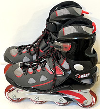 Warp Roller Blades Red Inline Skates Youth 8 ABEC 3 Precision Speed Bearings VGC