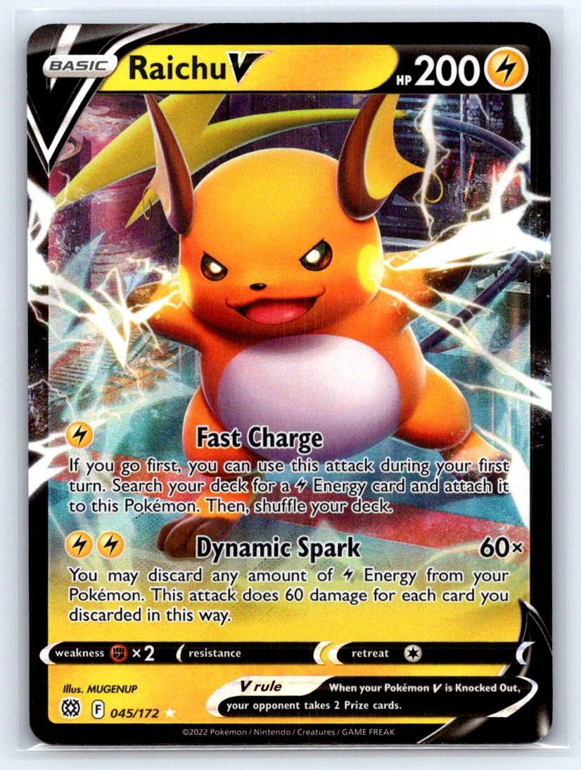 Raichu V 045/172 Holo V Rare Brilliant Stars Pokemon Lightly Played