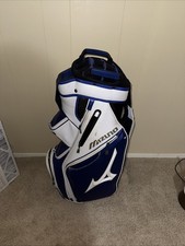 Mizuno Golf Pro Cart Bag Staff 15-Way Single Strap Golf Bag White/Blue