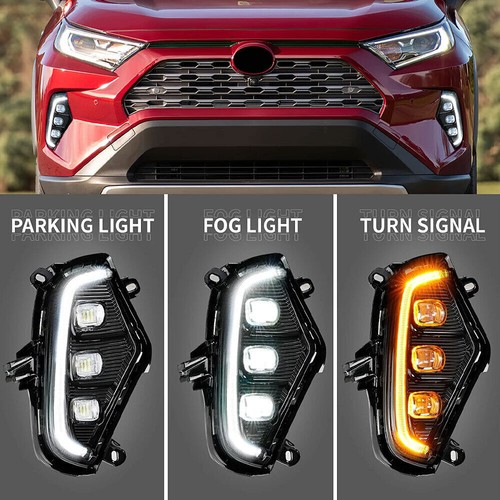 Bumper LED Daytime Running Light Turn Signal Fog Lamp For Toyota RAV4 2019-2024 - Picture 10 of 14