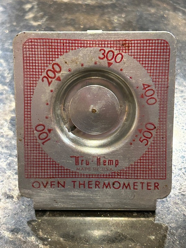 Vintage Tru-Temp Oven Thermometer Aluminum MADE in USA WORKS