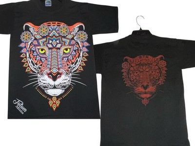 Aztek Jaguar T-shirt Tulum Mexico Men s Size Small Mexican Folk Art