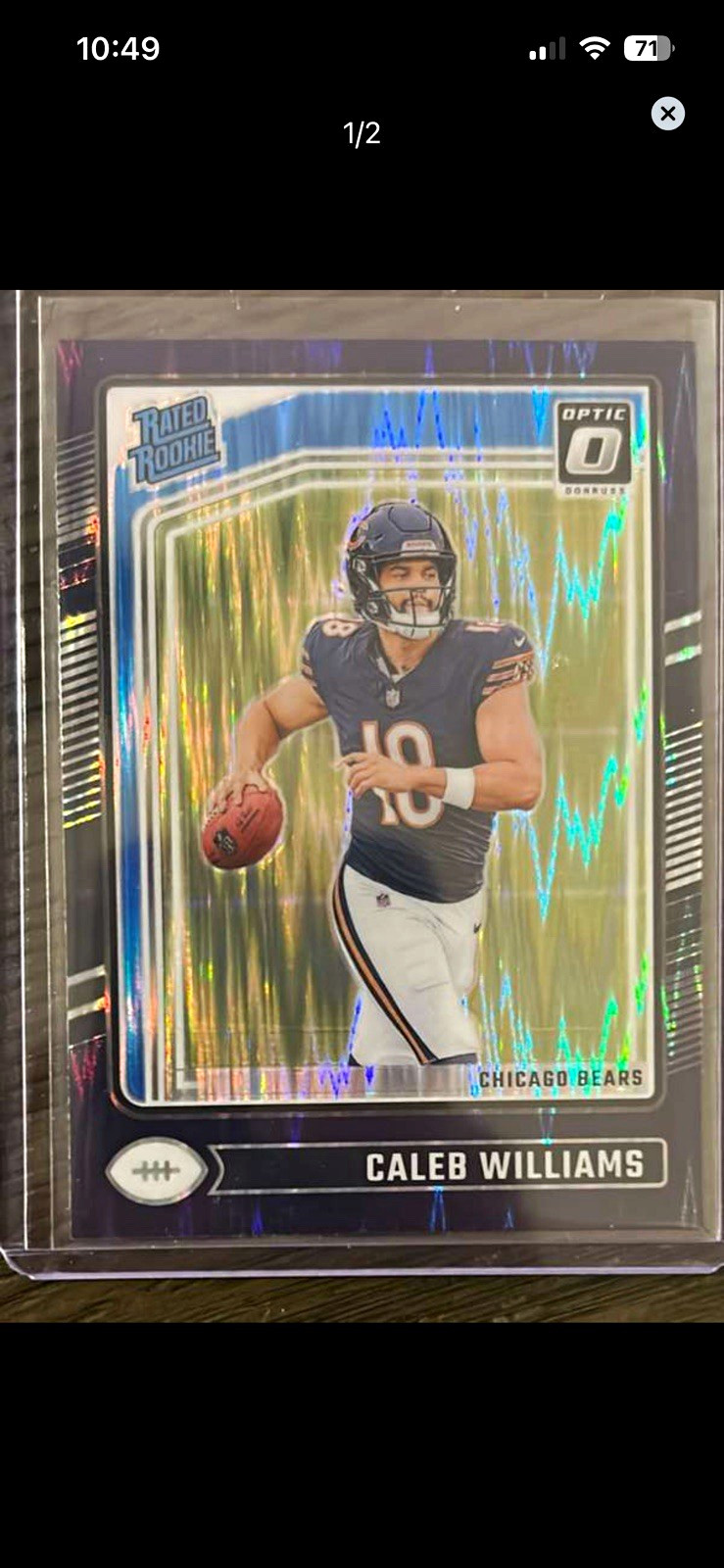 Caleb Williams Panini Donruss Optic #201 Purple Shock