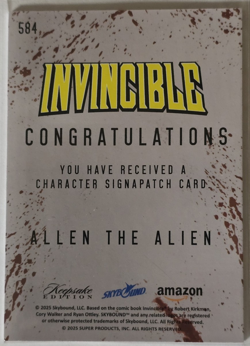 BLOOD SPLATTER! 2025 Keepsake Edition Invincible ALLEN THE ALIEN