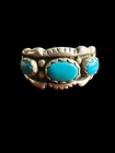 Vintage Sterling Silver Turquoise Ring Sz 13 Navajo Style WM Wheeler Signed