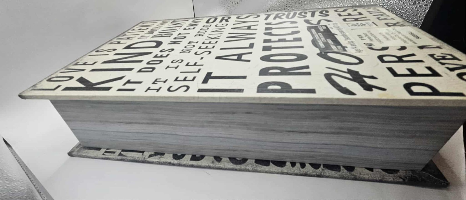 Hobby Lobby Faux Book Box, Love is Patient