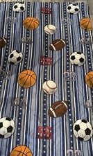 Sport Curtains 2 Pair , Baseball, Football,Soccer,Basketball Design