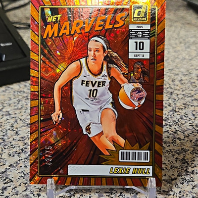 Panini 2025 Donruss WNBA Net Marvels Lexie Hull #1 Orange Fireworks 43/75