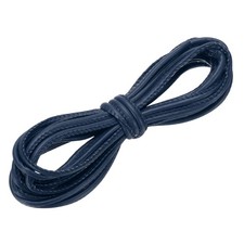 Round Leather Cord, 4mm x 5.5 Yards PU Leather String Rope, Deep Blue