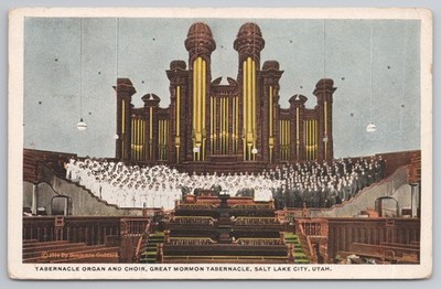 Salt Lake City Tabernakel Orgelchor Utah 1920 Postkarte Mormone LDS