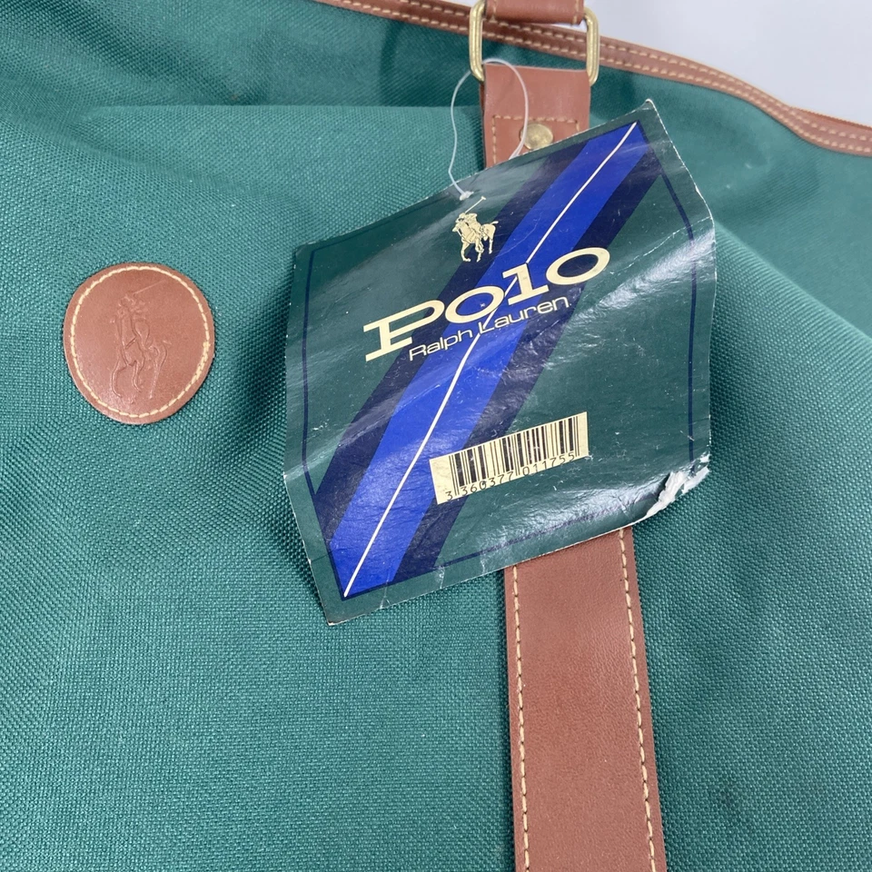 Bolso de Lona Grande Ralph Lauren Polo Vintage Lona Verde Viaje Fin de Semana Llevar Foto 3 de 4