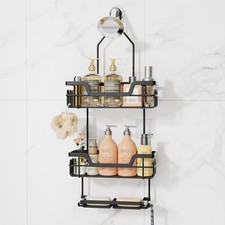 SWTYMIKI Bathroom Shower Caddy Hanging - 3 Tier Rustproof Over Shower Head Organ