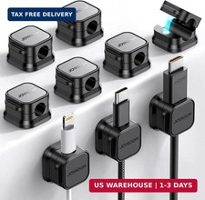 9 Pack Magnetic Cable Clips, Cord Organizer Adhesive Wire Holder Home