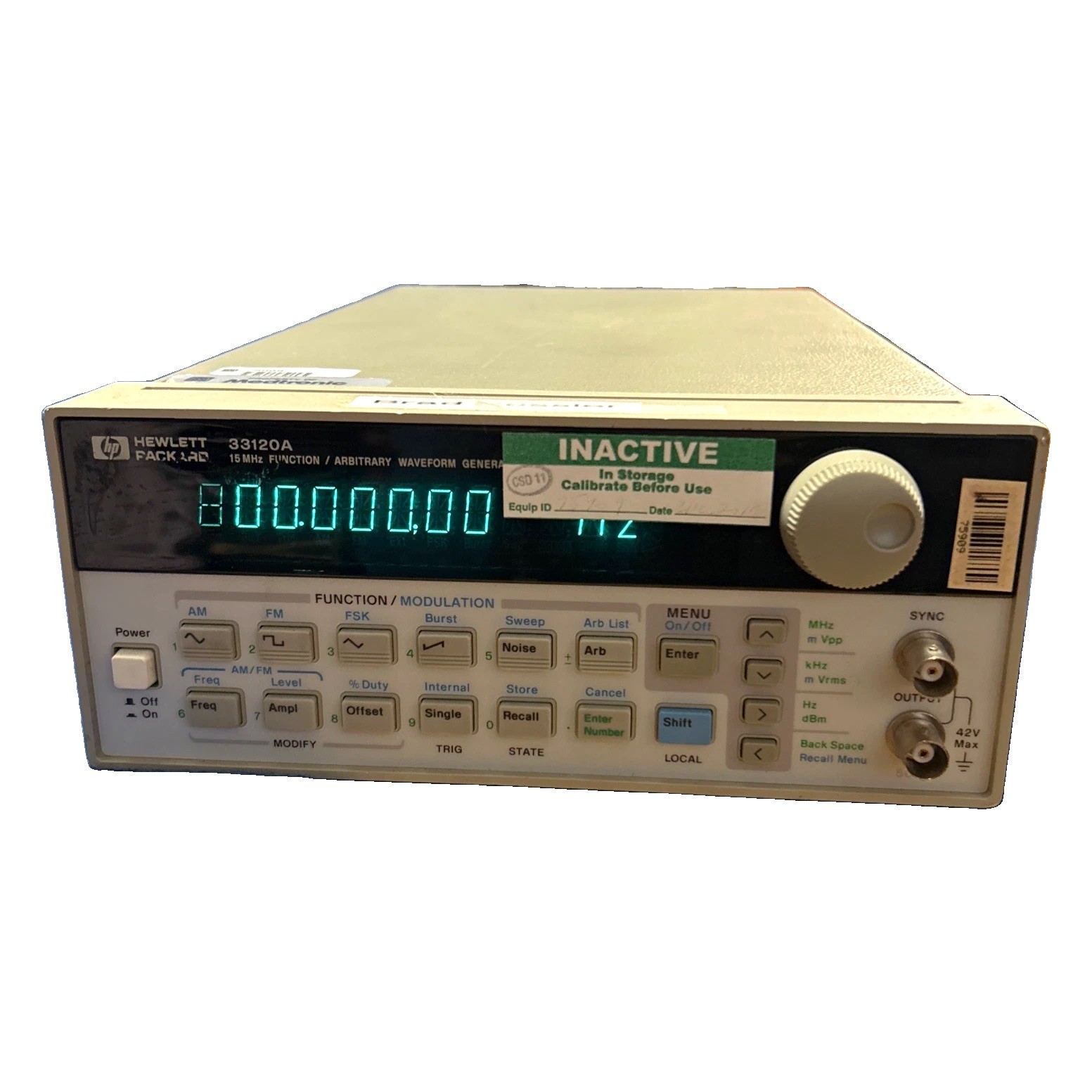 HP 33120A 15MHz Function Arbitrary Waveform Generator - Working