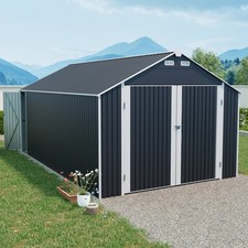 20x12 FT Heavy Duty Outdoor Storage Shed Metal Garage Shed Backyard for Car