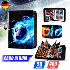 Sammelalbum Fu&szlig;ball Sammelalbum 400 Karten Ordner PU-Leder f&uuml;r Sportkarten Mappe
