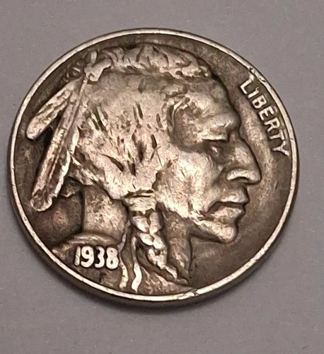1938-D Buffalo Nickel- FULL HORN-Extra Fine Better Date Nice Original Coin BN836