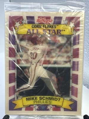 MIKE SCHMIDT 1992 Kellogg s Corn Flakes #10 3D Baseball Card SEALED Phillies