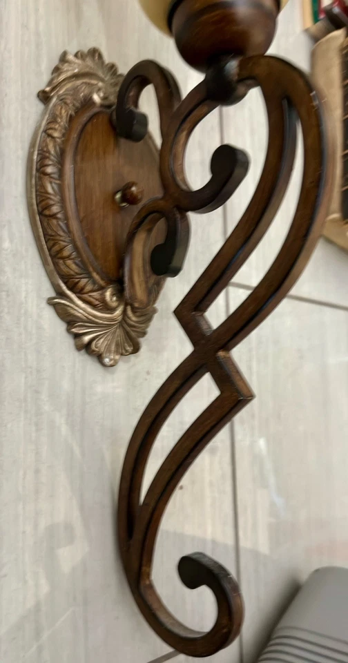 Set of 3 Minka-Lavery 5941-126 Wall Sconces Belcaro Walnut Aged Champagne Glass - Image 4 of 4