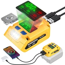 Battery Charger Adapter for DeWALT 20V Battery: with USB Wall Charging Kit - ...