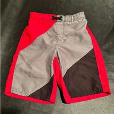 Boys Size 6/7 OP Swim Trunks - Red, Gray and Black