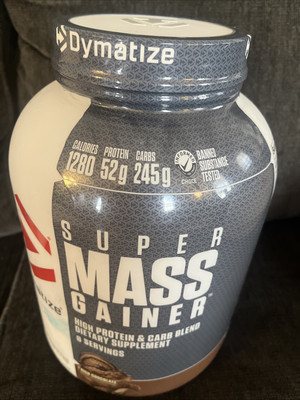 Dymatize Super Mass Gainer, Rich Chocolate, 6 Lbs, Protein Carb Blend. 2/26