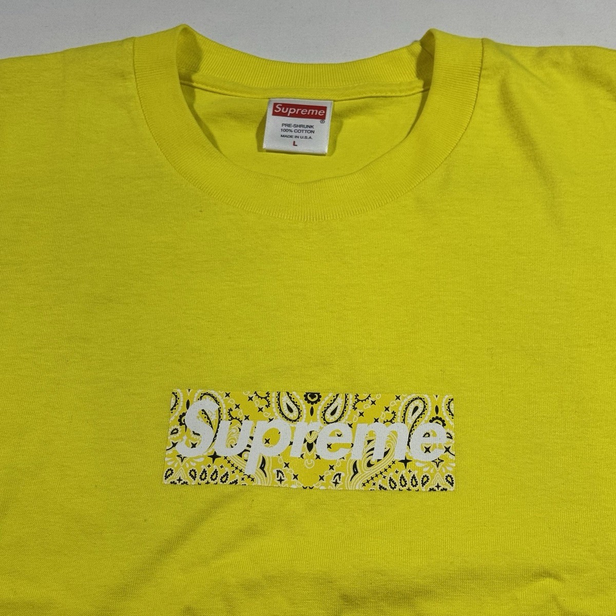 Supreme Bandana Box Logo T-Shirt Men's Large Paisley FW19