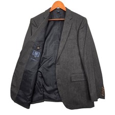 J.Crew Thompson Flex Wool Blazer 40R Charcoal Gray Two Button Suit Jacket Mens