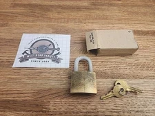 Vintage American Lock Co US Military  Brass Cylinder Padlock with Keys