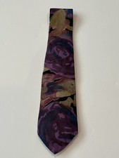 Vintage Florenzi Collection Men  s Artistic Purple Floral Neck Tie 3.25  x 58  
