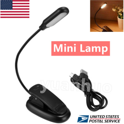 Adjustable LED Book Light With Goosenecks Clip 5 LEDs AAA Battery Powered Flexible Night Reading Desk Lamp Notebook Cool White