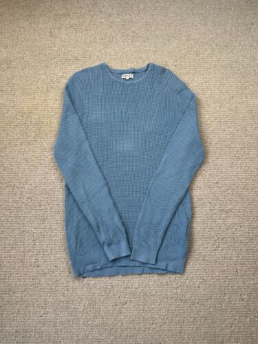 Reiss Jumper Men’s Medium Blue Cotton Sweater Pullover Knitted - Picture 1 of 5