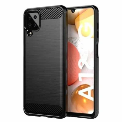 Schutz Hülle für Samsung Galaxy A12 Handy Tasche Carbon Handyhülle Case Cover - Bild 1 von 4