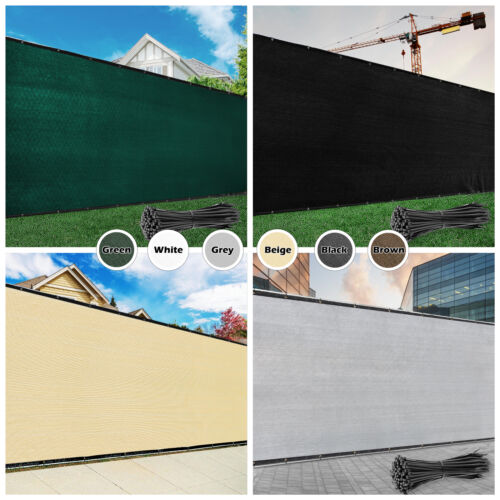 ColourTree Fence Privacy Screen Cover Mesh 4' 5' 6' 8' Black Green Beige Brown - Afbeelding 1 van 36