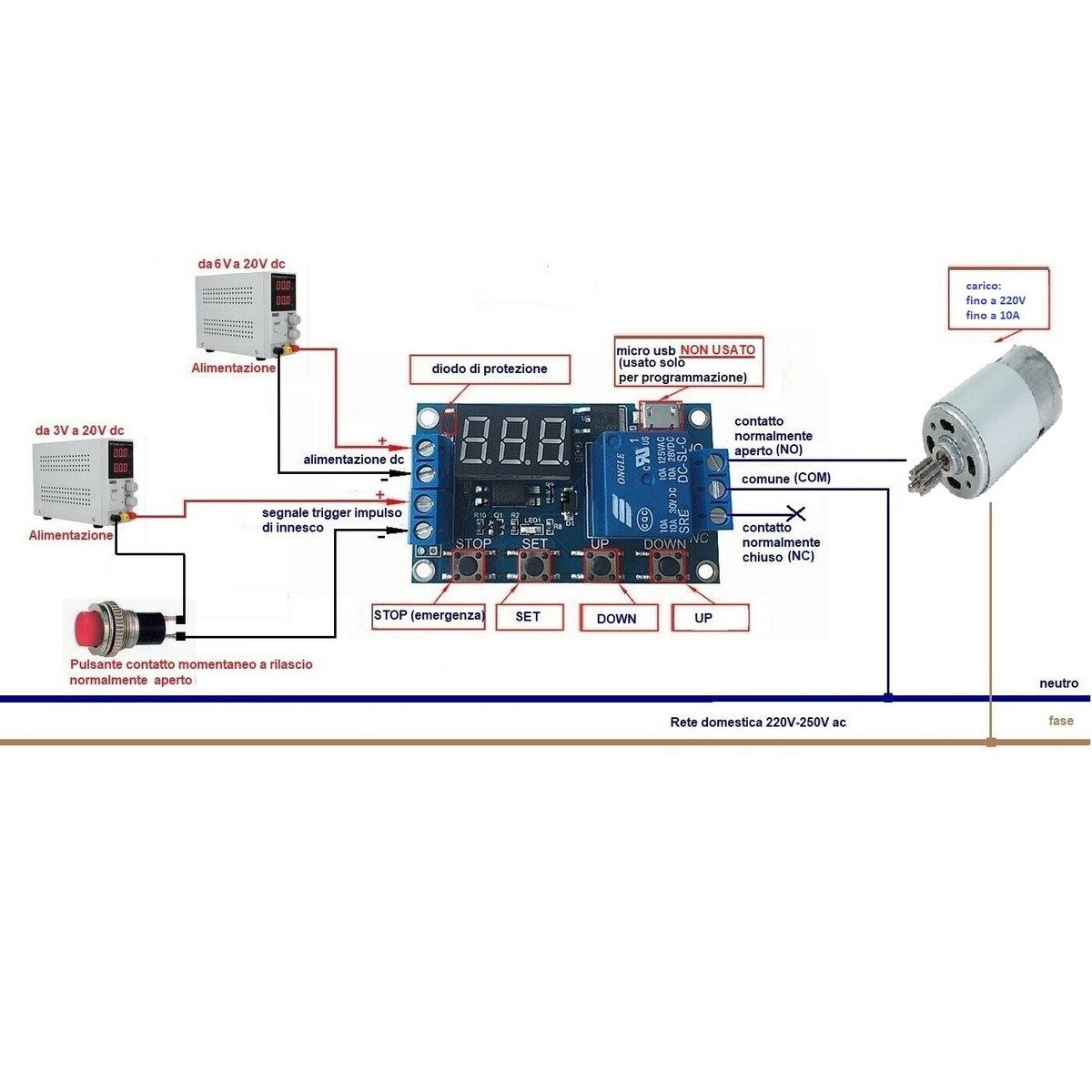 Circuit Orologio Temporizzatore 220v Modulo Temporizzatore