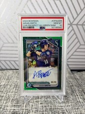 AIDAN SMITH 2024 Bowman 1st Green Shimmer /99 PSA 10 MARINERS RAYS