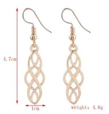 Celtic Knot Pendant Drop  Earrings in Silver or Gold