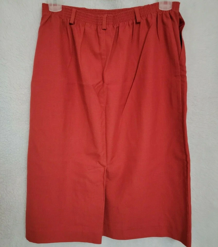 Alfred Dunner Womens Skirt Size 14 Reddish Brown Linen - Image 4 of 4
