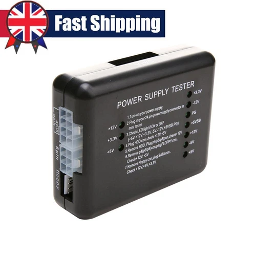 ATX Power Supply PSU Tester with 20/24 Pin SATA & Molex HDD Connector
